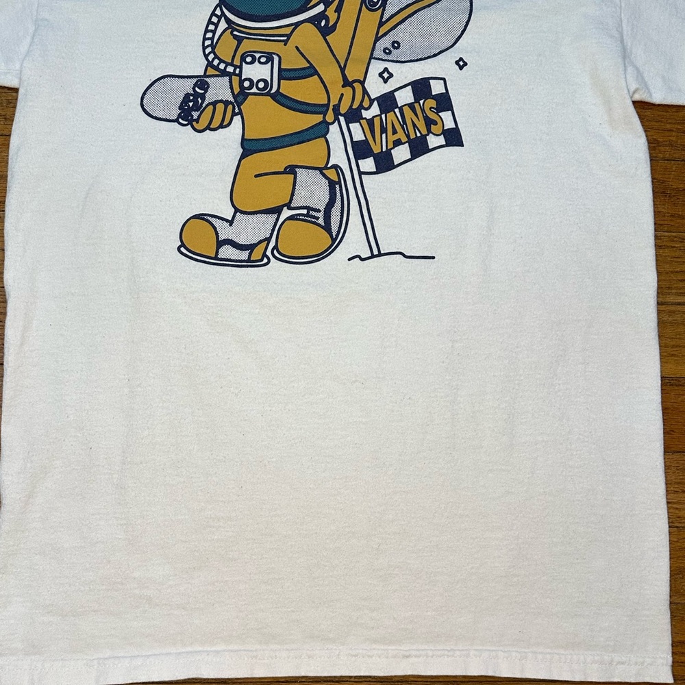 Vans Off The Wall Small Astronaut W Skateboard Skater Double Sided T Shirt EUC - Picture 3 of 6
